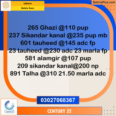 Residential Plot for Sale in Bahria Town, Lahore - (BP-312367)
