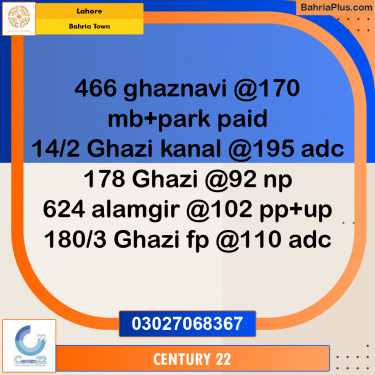 Residential Plot for Sale in Bahria Town, Lahore - (BP-312368)