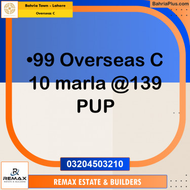 10 Marla Residential Plot for Sale in Overseas C -  Bahria Town, Lahore - (BP-312402)