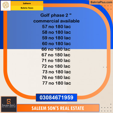 5 Marla Commercial Plot for Sale in Bahria Town, Lahore - (BP-312413)