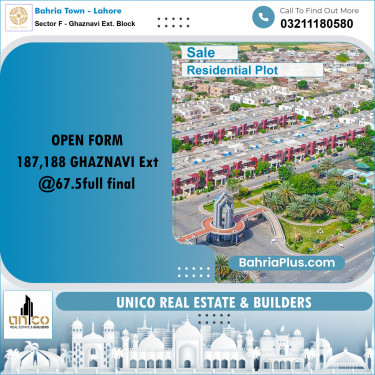 5 Marla Residential Plot for Sale in Sector F - Ghaznavi Ext. Block -  Bahria Town, Lahore - (BP-312537)