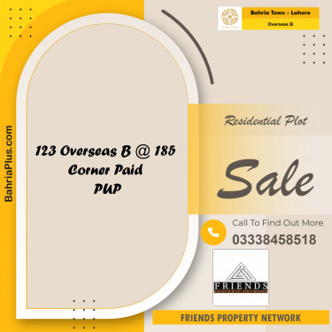 10 Marla Residential Plot for Sale in Overseas B -  Bahria Town, Lahore - (BP-312561)