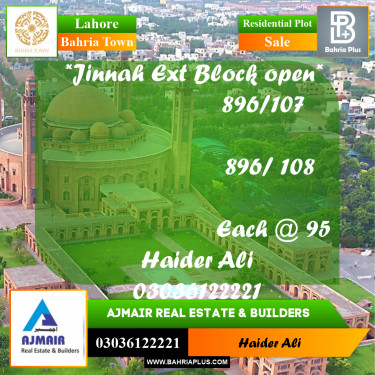 Residential Plot for Sale in Bahria Town, Lahore - (BP-312574)