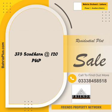 10 Marla Residential Plot for Sale in Phase 1 - Southern District -  Bahria Orchard, Lahore - (BP-312592)