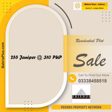 20 Marla Residential Plot for Sale in Sector C - Janiper Block -  Bahria Town, Lahore - (BP-312593)