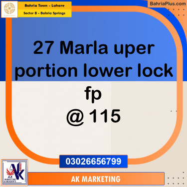 27 Marla Residential House for Rent in Sector B - Bahria Springs -  Bahria Town, Lahore - (BP-312628)