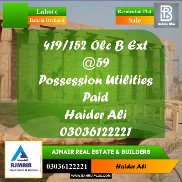 Residential Plot for Sale in Bahria Orchard, Lahore - (BP-312690)