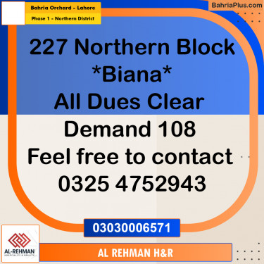 10 Marla Residential Plot for Sale in Phase 1 - Northern District -  Bahria Orchard, Lahore - (BP-312874)
