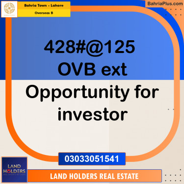 10 Marla Residential Plot for Sale in Overseas B -  Bahria Town, Lahore - (BP-312876)
