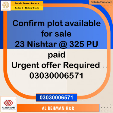 1 Kanal Residential Plot for Sale in Sector E - Nishtar Block -  Bahria Town, Lahore - (BP-312882)