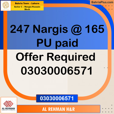 10 Marla Residential Plot for Sale in Sector C - Nargis/Hussain Block -  Bahria Town, Lahore - (BP-312919)