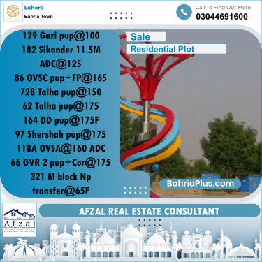 Residential Plot for Sale in Bahria Town, Lahore - (BP-312930)