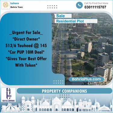 Residential Plot for Sale in Bahria Town, Lahore - (BP-312980)