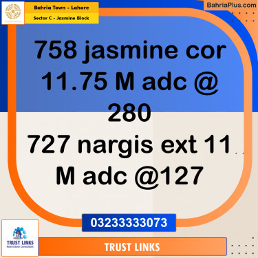 10 Marla Residential Plot for Sale in Sector C - Jasmine Block -  Bahria Town, Lahore - (BP-313055)