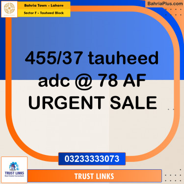 5 Marla Residential Plot for Sale in Sector F - Tauheed Block -  Bahria Town, Lahore - (BP-313151)