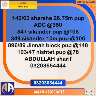 Residential Plot for Sale in Bahria Town, Lahore - (BP-313156)