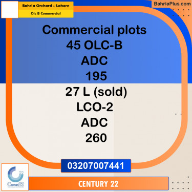 5 Marla Commercial Plot for Sale in OLC B Commercial -  Bahria Orchard, Lahore - (BP-313177)