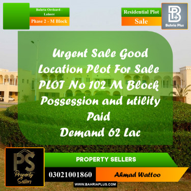 5 Marla Residential Plot for Sale in Phase 2 - M Block -  Bahria Orchard, Lahore - (BP-313313)