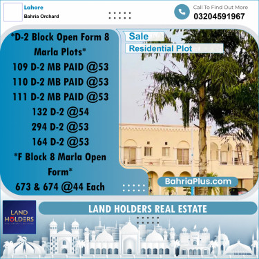 Residential Plot for Sale in Bahria Orchard, Lahore - (BP-313369)