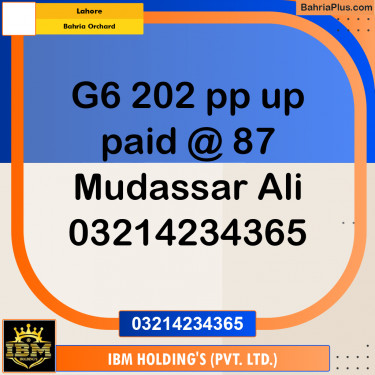 Residential Plot for Sale in Bahria Orchard, Lahore - (BP-313382)