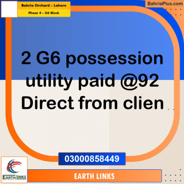 10 Marla Residential Plot for Sale in Phase 4 - G6 Block -  Bahria Orchard, Lahore - (BP-313547)