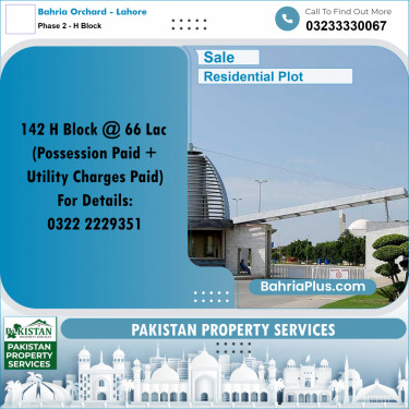 8 Marla Residential Plot for Sale in Phase 2 - H Block -  Bahria Orchard, Lahore - (BP-313614)