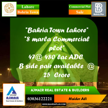 Commercial Plot for Sale in Bahria Town, Lahore - (BP-313644)