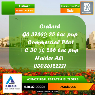 Commercial Plot for Sale in Bahria Orchard, Lahore - (BP-313696)