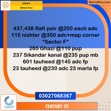 Residential Plot for Sale in Bahria Town, Lahore - (BP-313841)