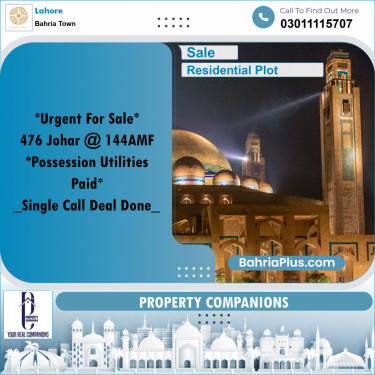 Residential Plot for Sale in Bahria Town, Lahore - (BP-314083)