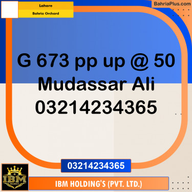 Residential Plot for Sale in Bahria Orchard, Lahore - (BP-314084)