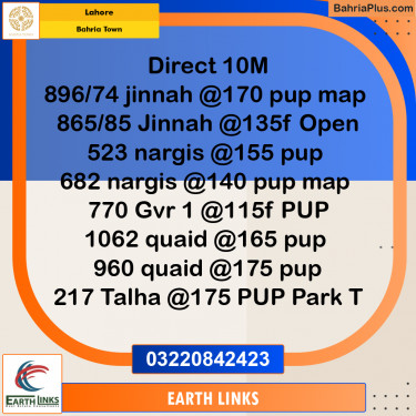 Residential Plot for Sale in Bahria Town, Lahore - (BP-314284)