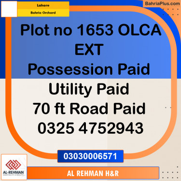 5 Marla Residential Plot for Sale in Bahria Orchard, Lahore - (BP-314292)