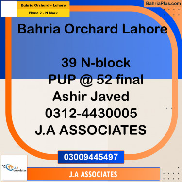 5 Marla Residential Plot for Sale in Phase 2 - N Block -  Bahria Orchard, Lahore - (BP-314325)