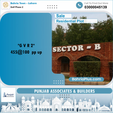 10 Marla Residential Plot for Sale in Golf Phase 2 -  Bahria Town, Lahore - (BP-314326)