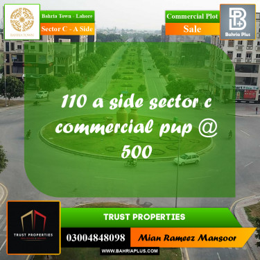 5 Marla Commercial Plot for Sale in Sector C - A Side -  Bahria Town, Lahore - (BP-314332)