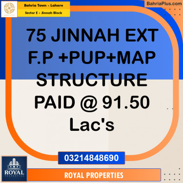 5 Marla Residential Plot for Sale in Sector E - Jinnah Block -  Bahria Town, Lahore - (BP-314339)