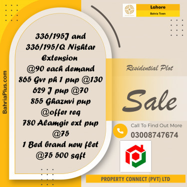 Residential Plot for Sale in Bahria Town, Lahore - (BP-314363)
