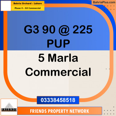 5 Marla Commercial Plot for Sale in Phase 4 - G3 Commercial -  Bahria Orchard, Lahore - (BP-314382)