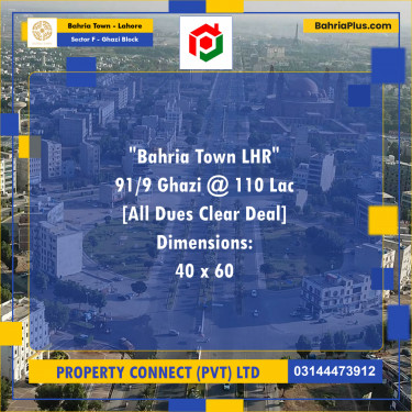10 Marla Residential Plot for Sale in Sector F - Ghazi Block -  Bahria Town, Lahore - (BP-314392)