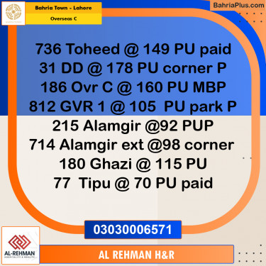 10 Marla Residential Plot for Sale in Overseas C -  Bahria Town, Lahore - (BP-314394)