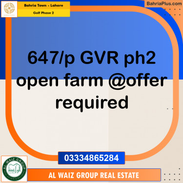 10 Marla Residential Plot for Sale in Golf Phase 2 -  Bahria Town, Lahore - (BP-314449)
