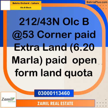 6 Marla Residential Plot for Sale in OLC-B Block -  Bahria Orchard, Lahore - (BP-314451)