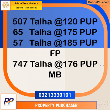 10 Marla Residential Plot for Sale in Sector F - Talha Block -  Bahria Town, Lahore - (BP-314461)