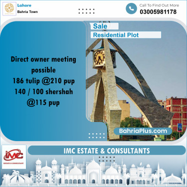 Residential Plot for Sale in Bahria Town, Lahore - (BP-314525)