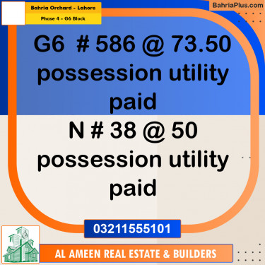 10 Marla Residential Plot for Sale in Phase 4 - G6 Block -  Bahria Orchard, Lahore - (BP-314530)