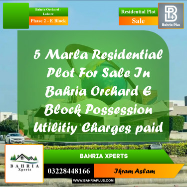 5 Marla Residential Plot for Sale in Phase 2 - E Block -  Bahria Orchard, Lahore - (BP-314548)
