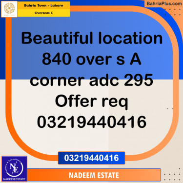 Residential Plot for Sale in Overseas C -  Bahria Town, Lahore - (BP-314568)