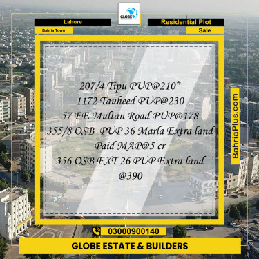 Residential Plot for Sale in Bahria Town, Lahore - (BP-314584)