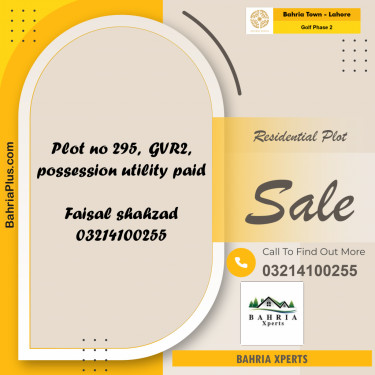 10 Marla Residential Plot for Sale in Golf Phase 2 -  Bahria Town, Lahore - (BP-314641)